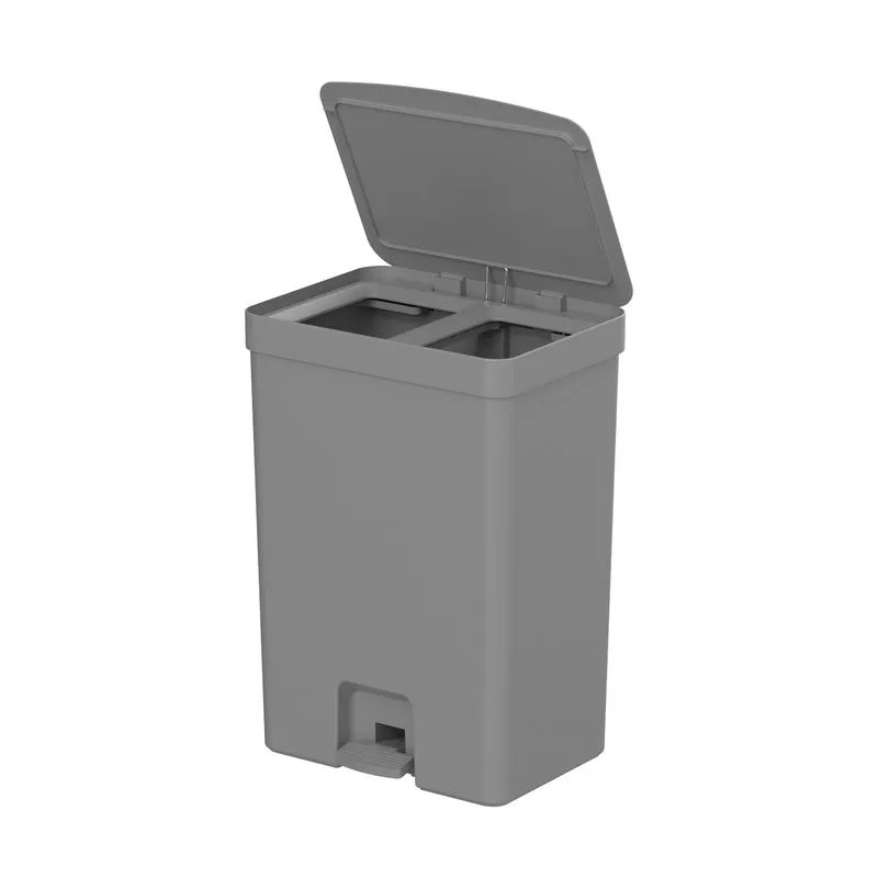 Basurero 15+15 litros con Pedal OU «Trium» (Gris) - Imagen 2