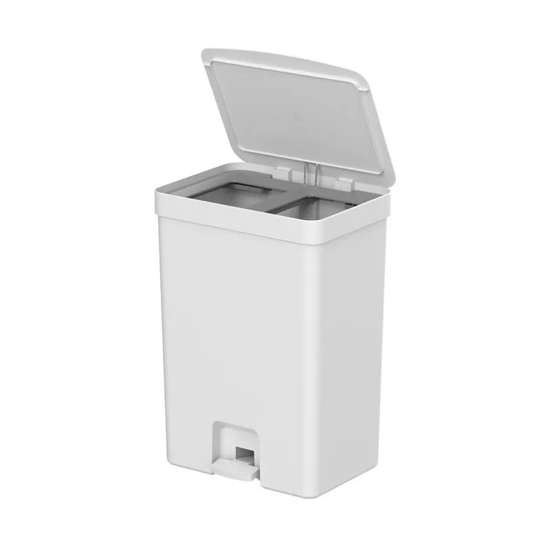 Basurero 15+15 litros con Pedal OU «Trium» (Blanco) - Imagen 2
