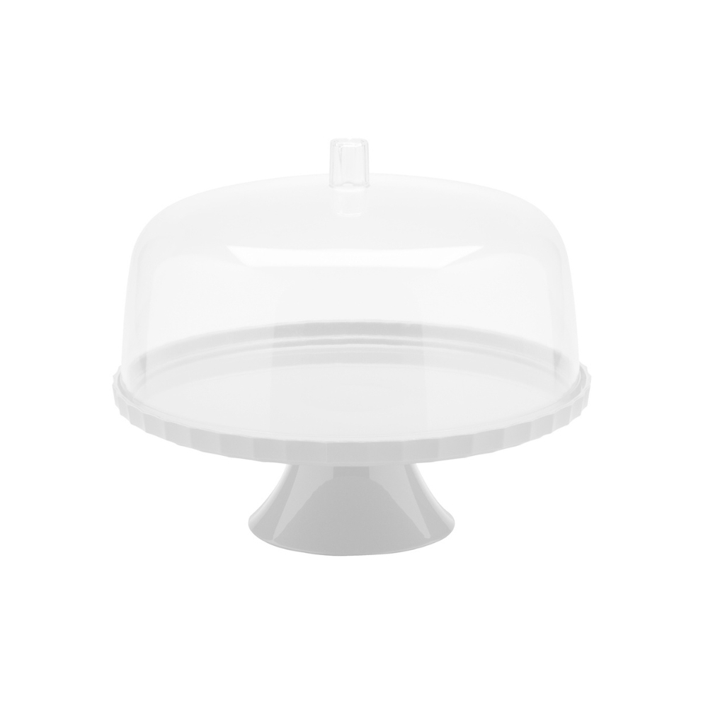 Tortera con Cúpula y Pie 25cm OU «Break» (Blanco)