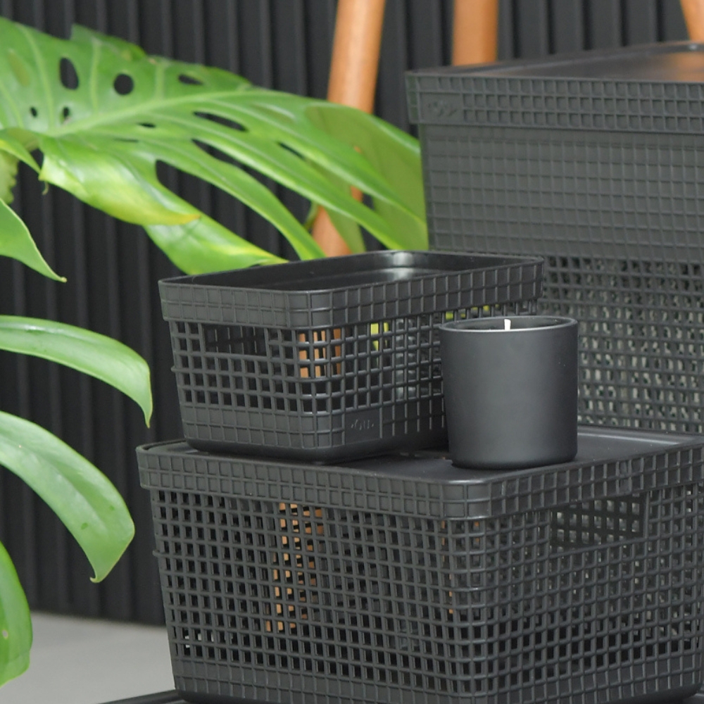 Cesta Organizadora 20x14x10cm 2,5 litros OU «Grid» (Negro) - Imagen 4