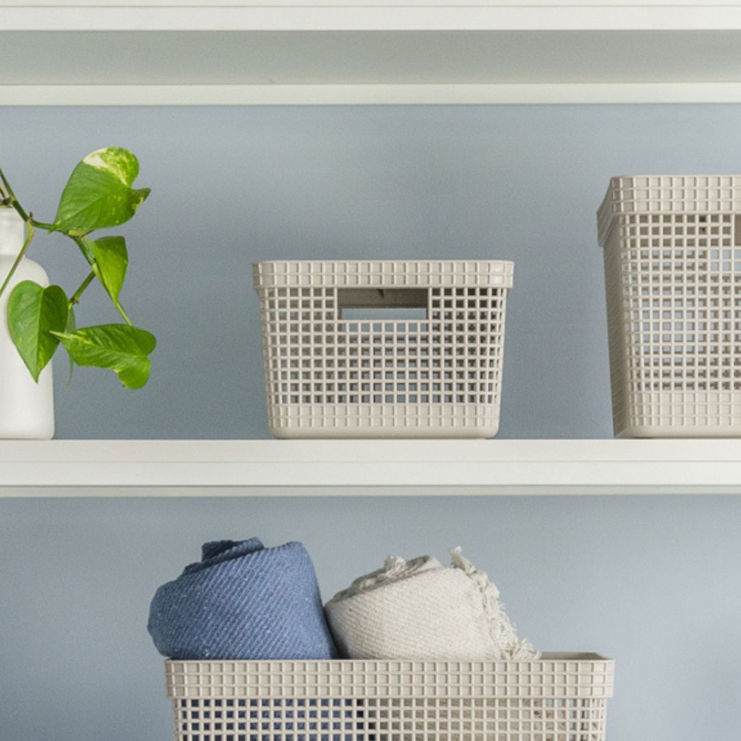 Cesta Organizadora 28x22x15cm 8 litros OU «Grid» (Beige) - Imagen 5