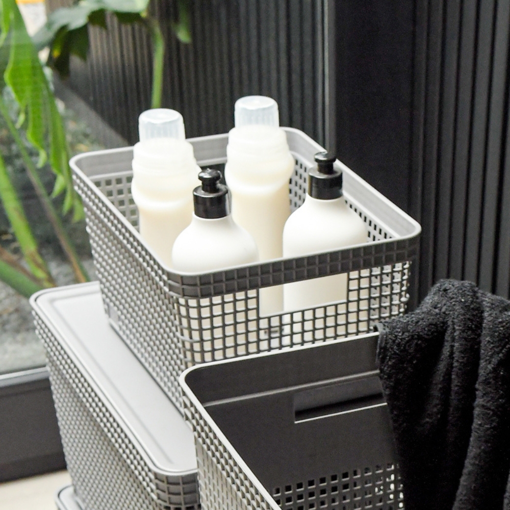Cesta Organizadora 28x22x15cm 8 litros OU «Grid» (Gris) - Imagen 3