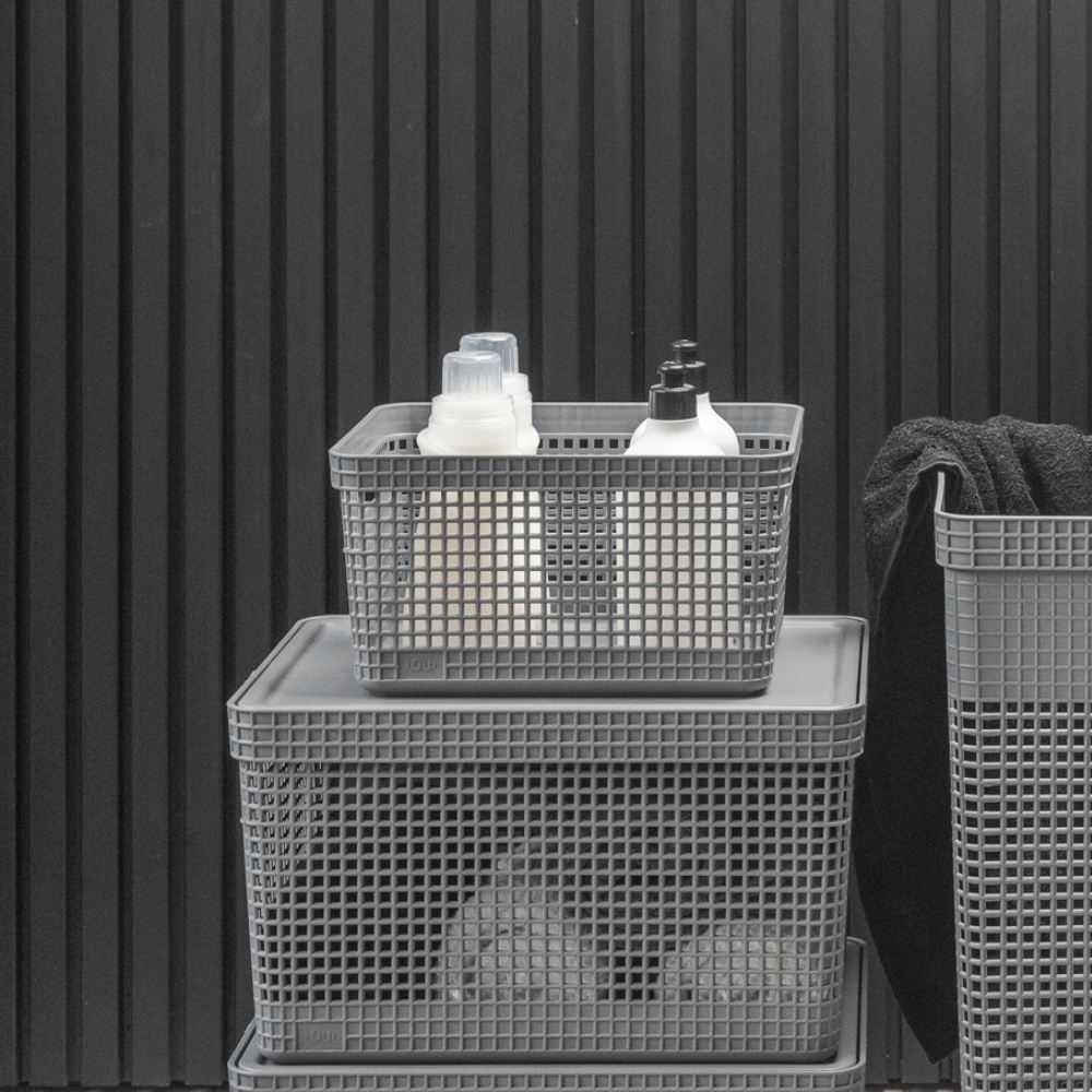 Cesta Organizadora 28x22x15cm 8 litros OU «Grid» (Gris) - Imagen 4