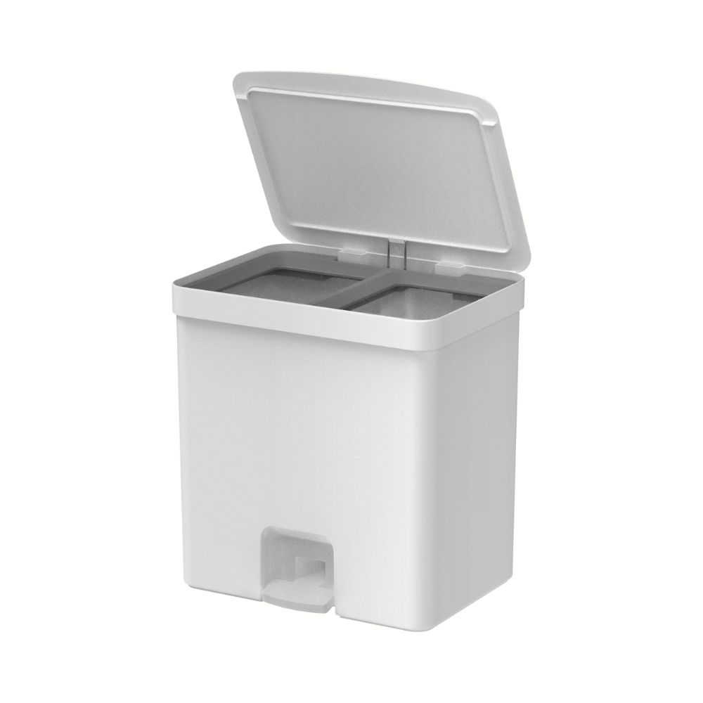 Basurero 10+10 litros con Pedal OU «Trium» (Blanco)