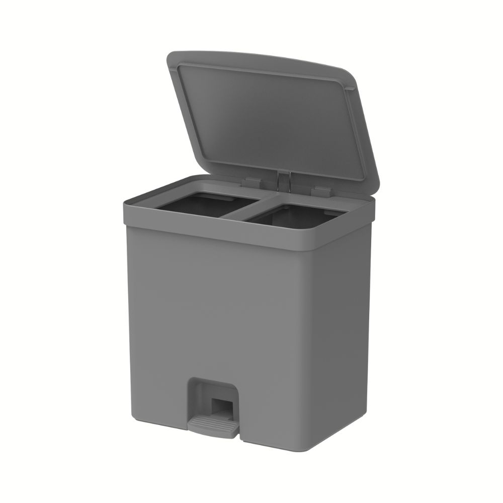 Basurero 10+10 litros con Pedal OU «Trium» (Gris)