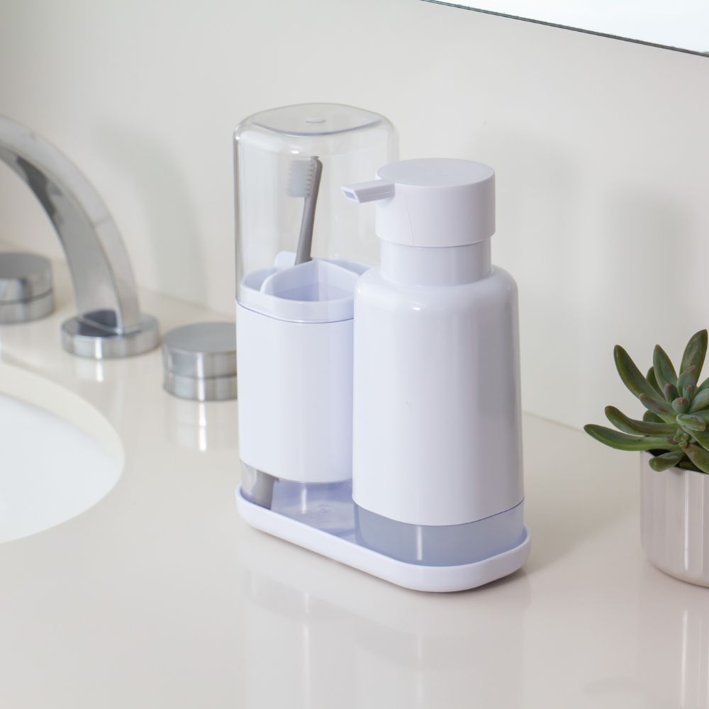 Dispensador de Jabón Líquido 500ml OU «Dual» (Blanco) - Imagen 3
